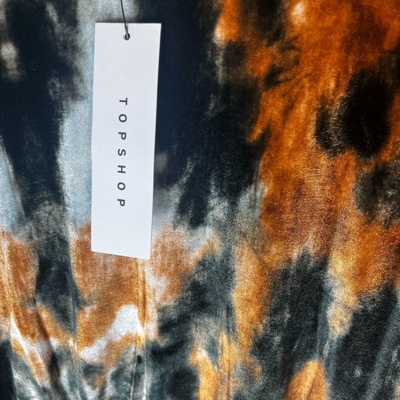 NWT Topshop Tie Dye Velour Crop Shirt Size 6 - Picture 12 of 12